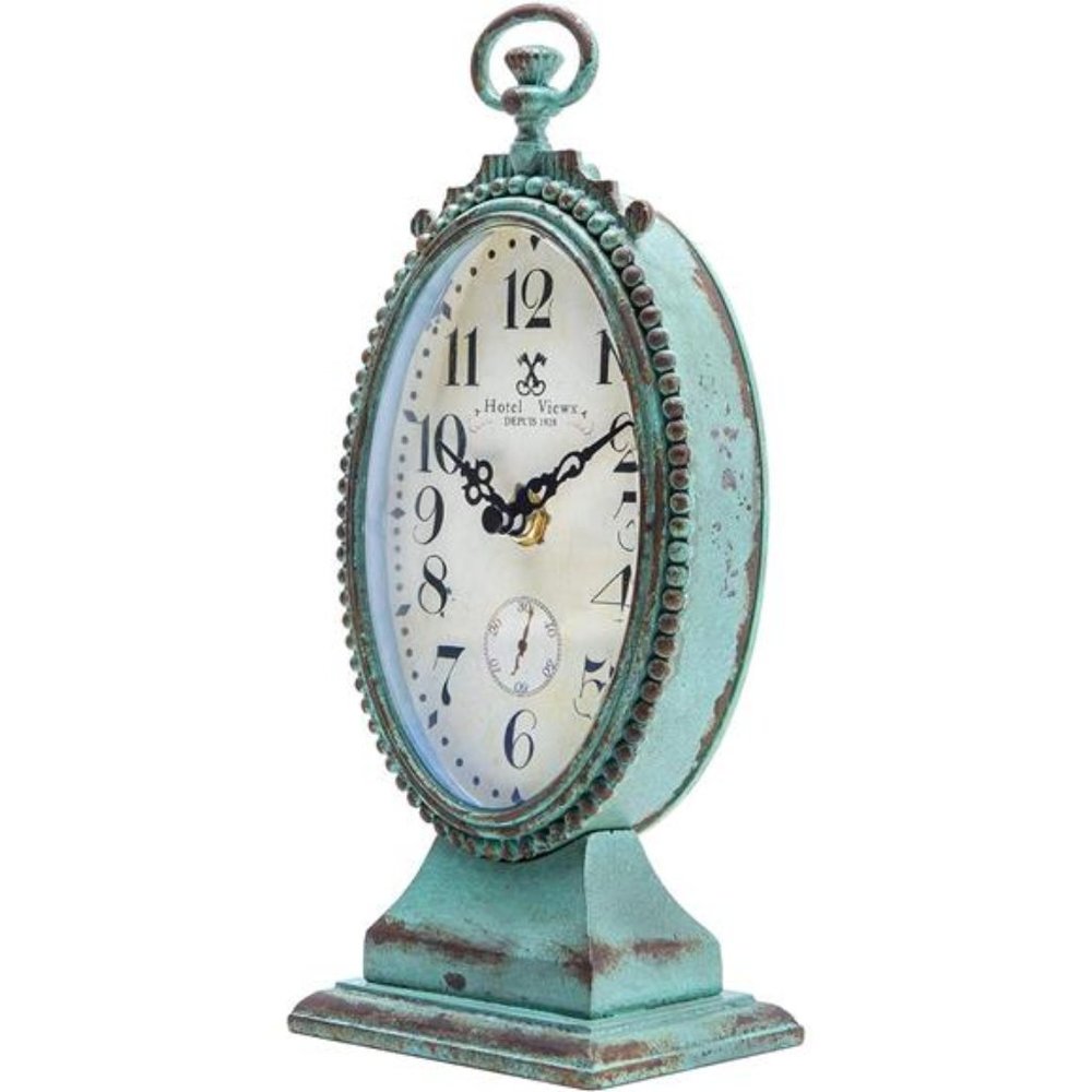 Vintage Table Clock - Battery Operated Rustic Distressed Style - Shabby Chic - Picture 4 of 5